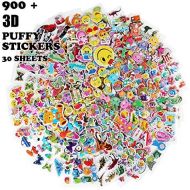 [아마존베스트]Oiuros Kid Puffy Stickers (900 +), Kids Scrapbooking, 30 Different Sheets, Including Cute Fish and Animals,Butterflies, Cars, Airplane, Letters, Numbers and More