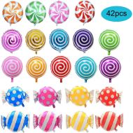 Oiuros 42 pcs 18 Sweet Candy Balloons, Round Lollipop Balloon, Birthday Wedding Party Balloons, Party Supplies