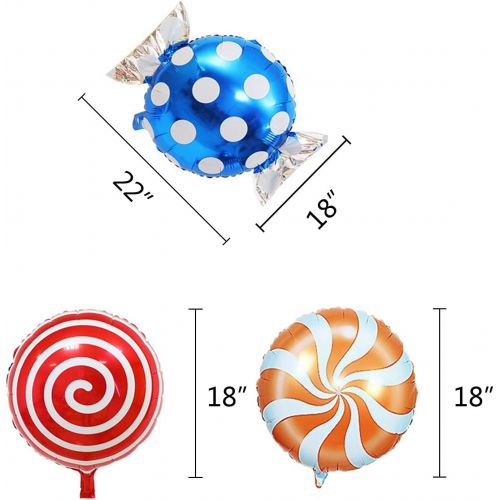  Oiuros 42 pcs 18 Sweet Candy Balloons, Round Lollipop Balloon, Birthday Wedding Party Balloons, Party Supplies