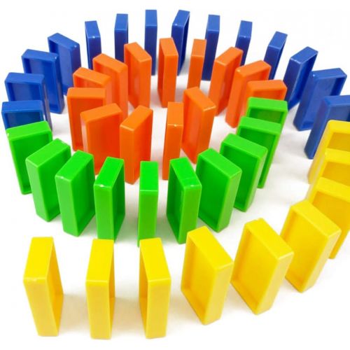  [아마존베스트]Oiuros Domino Train, Domino Blocks Set, Building and Stacking Toy Blocks Domino Set for 3-7 Year Old Toys, Boys Girls Creative Gifts for Kids