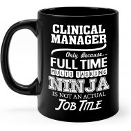 Okaytee Clinical Manager Mug Gifts 11oz Black Ceramic Coffee Cup - Clinical Manager Multitasking Ninja Mug