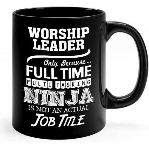 Okaytee Worship Leader Mug Gifts 11oz Black Ceramic Coffee Cup - Worship Leader Multitasking Ninja Mug