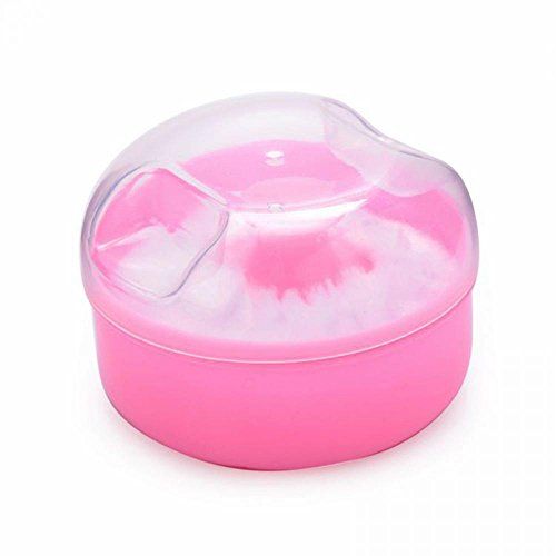  [아마존베스트]Okdeals OKDEALS Cosmetic Tool Baby Soft Face Body Powder Puff Sponge Box Container Case (pink)