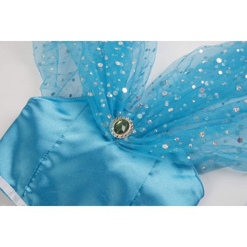  Okidokiyo Girls Princess Jasmine Dress Up Costumes Halloween Party Dress with Accessories