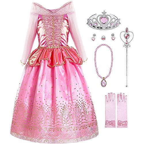  Okidokiyo Pink Little Girls Princess Costume Halloween Party Dress Up