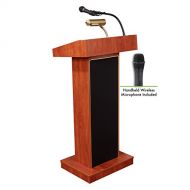 Oklahoma Sound 800X-MY/LWM-5 Orator Lectern and Handheld Mic, Mahogany