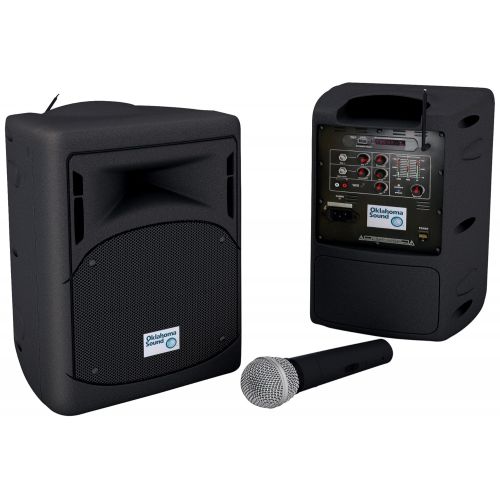  Oklahoma Sound PRA-8000PRA8-5 Series Pro Audio Pa System with Handheld Mic, 17 Height, 11 Wide, 11 Length, Black