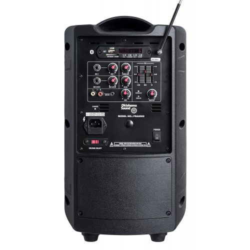  Oklahoma Sound PRA-8000PRA8-5 Series Pro Audio Pa System with Handheld Mic, 17 Height, 11 Wide, 11 Length, Black