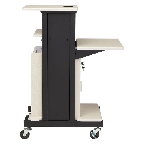  Oklahoma Sound PRC-250 Deluxe Presentation Cart, 30 Length x 18 Width x 40.5 Height, Ivory Woodgrain