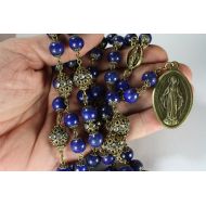 /OklahomaRosaries Miraculous Seven Sorrows Rosary 7 decades of 7 beads Lapis bronze made Oklahoma