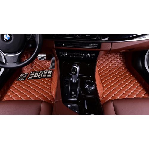  OkuTech Custom Fit XPE-Leather All Full Surrounded Waterproof Car Floor Mats for Jaguar XF 2008-2015,Black with Gold Stitching