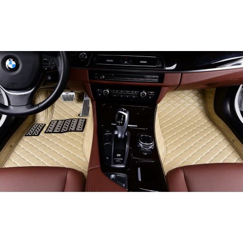  OkuTech Custom Fit XPE-Leather All Full Surrounded Waterproof Car Floor Mats for Jaguar XF 2008-2015,Beige