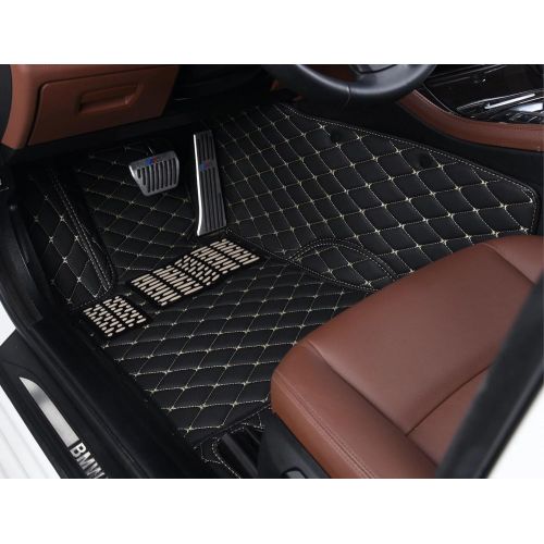  OkuTech Custom Fit XPE-Leather All Full Surrounded Waterproof Car Floor Mats for Jaguar XF 2008-2015,Brown