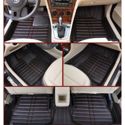  OkuTech Okutech Custom Fit Luxury XPE Leather Waterproof 3D full car Floor Mats for Mercedes Benz GL Class GL350 GL450 GL550 7 seats, black red stiching