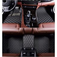 OkuTech Custom Fit XPE-Leather All Full Surrounded Waterproof Car Floor Mats for Infiniti QX80,Black with Gold Stitching