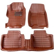 OkuTech Okutech Custom Fit Full Surrounded XPE Leather Waterproof Car Floor Mats for Lexus CT CT200, Brown