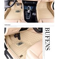 OkuTech Okutech Custom Fit XPE Leather 3D Full Surrounded Waterproof Car Floor Mats for Mercedes Benz ML Class ML350 ML320 ML400 ML300 ML500, Beige Embroidering Sewing