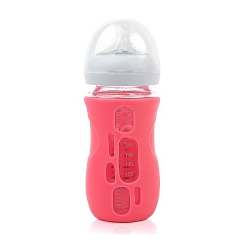  Olababy Silicone Sleeve for Avent Natural Glass Baby Bottles (8 oz, Pink)