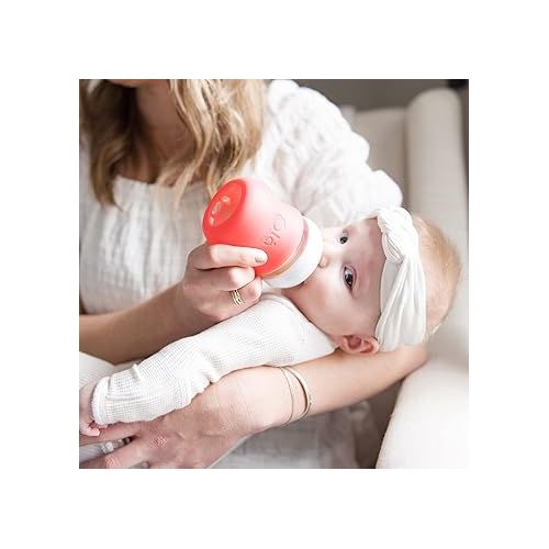  Olababy Silicone Sleeve for Avent Natural Glass Baby Bottles (8 oz, Pink)