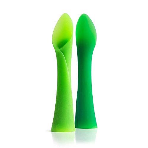  [아마존베스트]OLAE BABY Olababy 100% Silicone Soft-Tip Training Spoon Teether for Baby Led Weaning 2pack