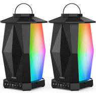 [아마존베스트]Olafus Outdoor Bluetooth Speakers 2 Pack, 25W Waterproof Wireless Lantern Speakers with LED Mood Lights, Up to 200 Speakers Synch, 20H Playtime, Party Speakers for Garden Patio Yar