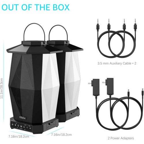  [아마존베스트]Olafus Outdoor Bluetooth Speakers 2 Pack, 25W Waterproof Wireless Lantern Speakers with LED Mood Lights, Up to 200 Speakers Synch, 20H Playtime, Party Speakers for Garden Patio Yar