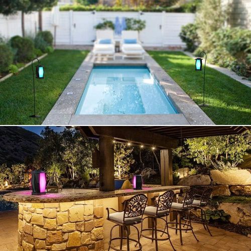  [아마존베스트]Olafus Outdoor Bluetooth Speakers 2 Pack, 25W Waterproof Wireless Lantern Speakers with LED Mood Lights, Up to 200 Speakers Synch, 20H Playtime, Party Speakers for Garden Patio Yar