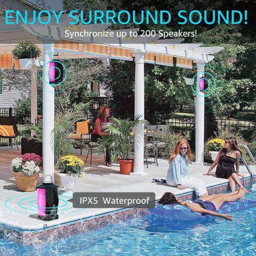  [아마존베스트]Olafus Outdoor Bluetooth Speakers 2 Pack, 25W Waterproof Wireless Lantern Speakers with LED Mood Lights, Up to 200 Speakers Synch, 20H Playtime, Party Speakers for Garden Patio Yar