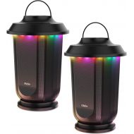 Olafus Outdoor Bluetooth Speakers 2 Pack, 20W True Wireless Stereo Portable Lantern Speaker with 20 RGB LED, Music Synch, Dual Pairing, Richer Bass, for Garden Camping Patio Yard