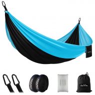 OlarHike Single Double Camping Hammock, Lightweight Portable Nylon Swing Hammocks with Tree Straps, 500lbs Capacity Hammock for Outdoor Indoor Backpacking Travel Beach Garden Yard