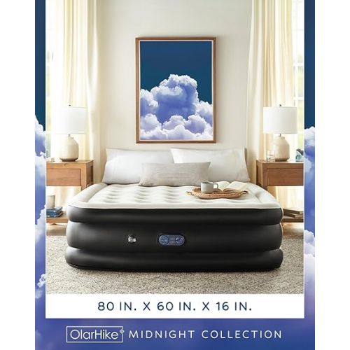  OlarHike Inflatable Queen Air Mattress with Built in Pump,16