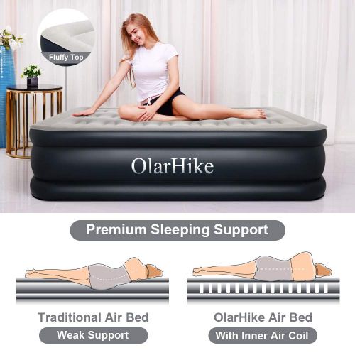  [아마존핫딜][아마존 핫딜] OlarHike Twin Air Mattress with Built-in Pump XL Size for Guests, Inflatable Double High Elevated Airbed with Comfortable Top, Raised 18 Real Air Mattresses as Camping Bed, Inflated Size -