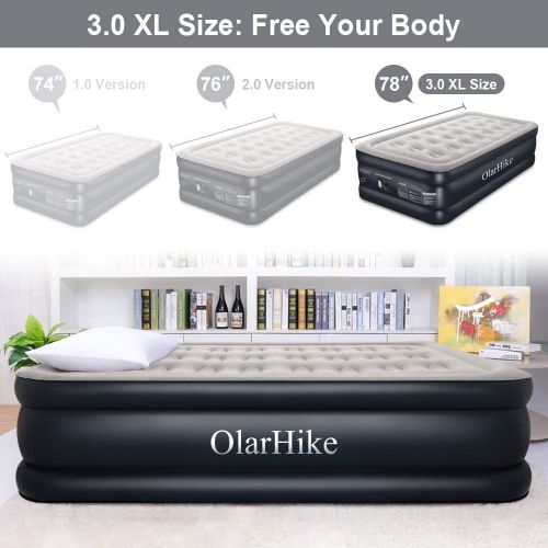  [아마존핫딜][아마존 핫딜] OlarHike Twin Air Mattress with Built-in Pump XL Size for Guests, Inflatable Double High Elevated Airbed with Comfortable Top, Raised 18 Real Air Mattresses as Camping Bed, Inflated Size -