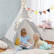 [아마존베스트]OlarHike Teepee Play Tent for Kids,Girl and Boy, Durable Baby Toddler Tents with Window, Colorful Lights, Flag, Carpet, Non-Slip Base.