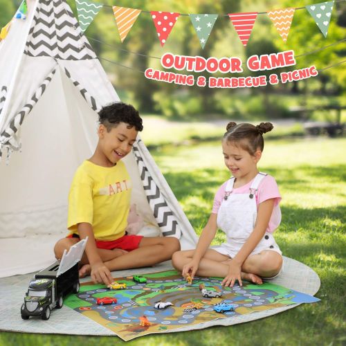  [아마존베스트]OlarHike Teepee Play Tent for Kids,Girl and Boy, Durable Baby Toddler Tents with Window, Colorful Lights, Flag, Carpet, Non-Slip Base.