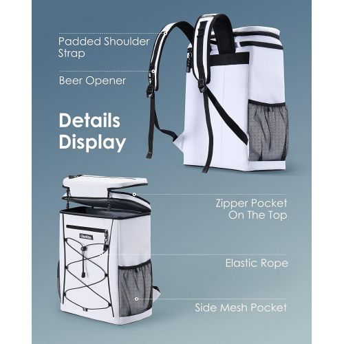  OlarHike Cooler Backpack with Reflective Strip, Insulated Waterproof 30 Cans Backpack Cooler Bag