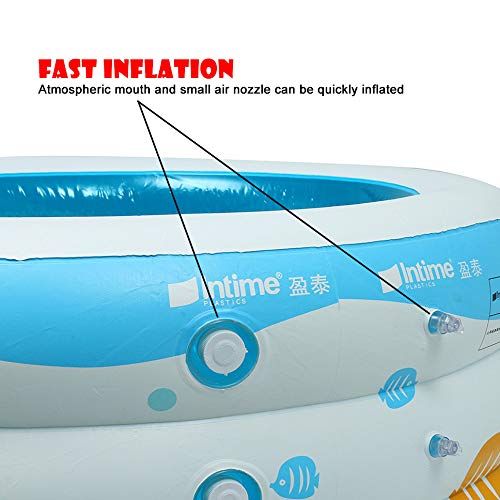  OlarHike HIGHMIGOU Baby Swimming Pool, Baby Inflatable Bathtub Portable Pad Pool Cylindrical Ball Pool Safe for Kids Water Play Fun Outdoor Beach Summer Parties (White)