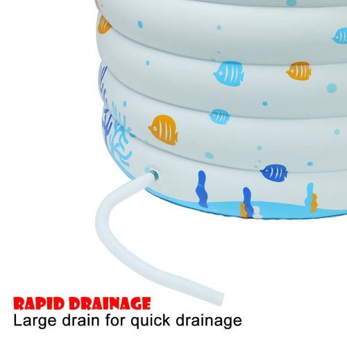  OlarHike HIGHMIGOU Baby Swimming Pool, Baby Inflatable Bathtub Portable Pad Pool Cylindrical Ball Pool Safe for Kids Water Play Fun Outdoor Beach Summer Parties (White)