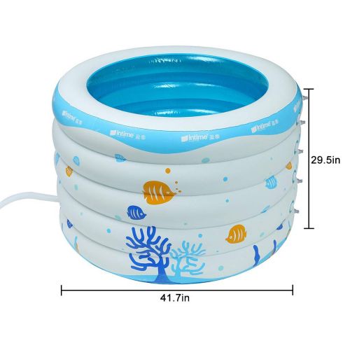  OlarHike HIGHMIGOU Baby Swimming Pool, Baby Inflatable Bathtub Portable Pad Pool Cylindrical Ball Pool Safe for Kids Water Play Fun Outdoor Beach Summer Parties (White)