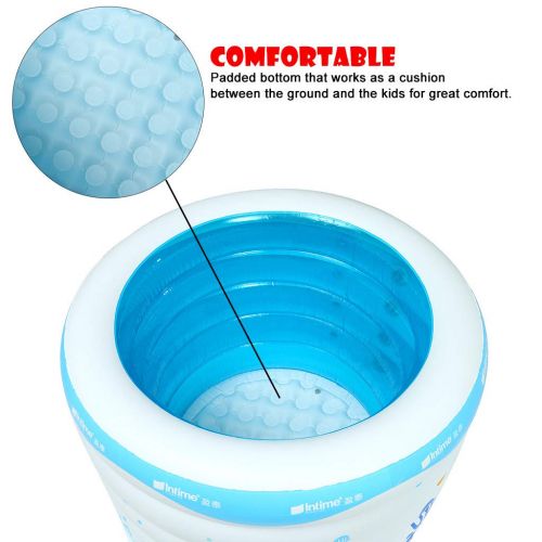  OlarHike HIGHMIGOU Baby Swimming Pool, Baby Inflatable Bathtub Portable Pad Pool Cylindrical Ball Pool Safe for Kids Water Play Fun Outdoor Beach Summer Parties (White)