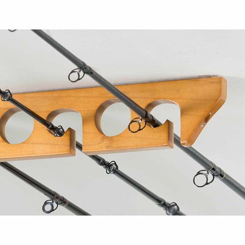  Walmart Organized Fishing Wooden Ceiling Horizontal Rod Rack, 9 Capacity