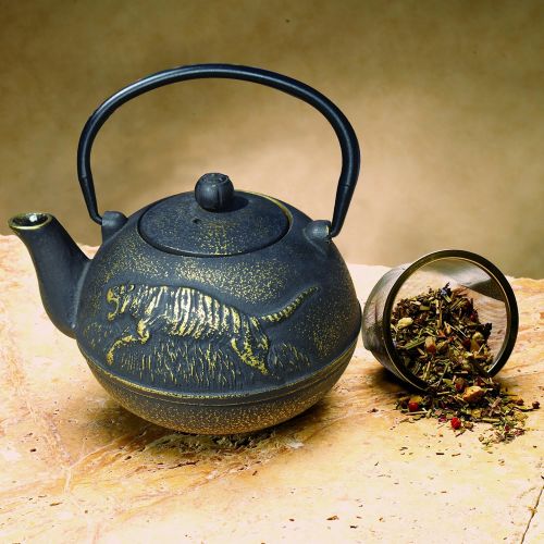  Old Dutch 1034MB Cast Iron Tora Teapot, 22 oz, Matte Black