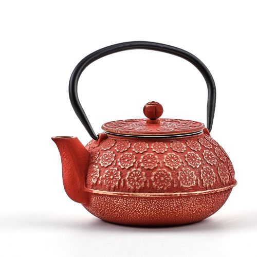  Old Dutch 1032RG Cherry Blossom Teapot, 22 oz, Red/Gold