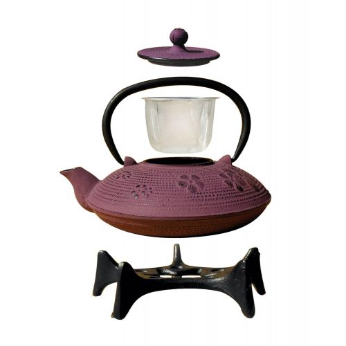  Old Dutch Greek Wine Cast Iron Kamakura Teapot with Stand, 26-Ounce