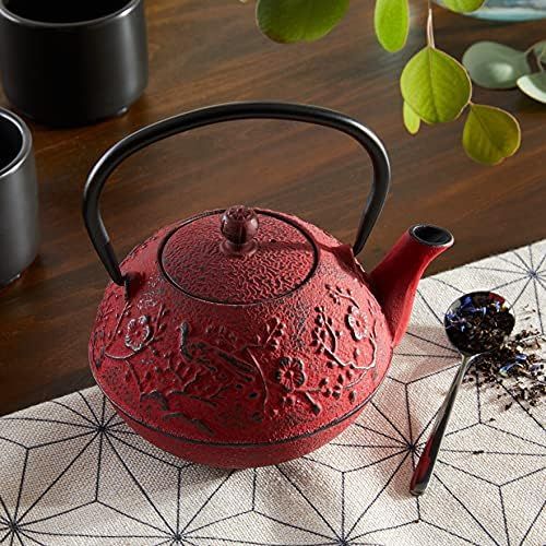  Old Dutch Cast IronSuzume Teapot, 24 Ounce, Red