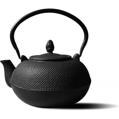  Old Dutch Cast Iron Hakone Teapot/Wood Stove Humidifier, 3 Liter, Matte Black