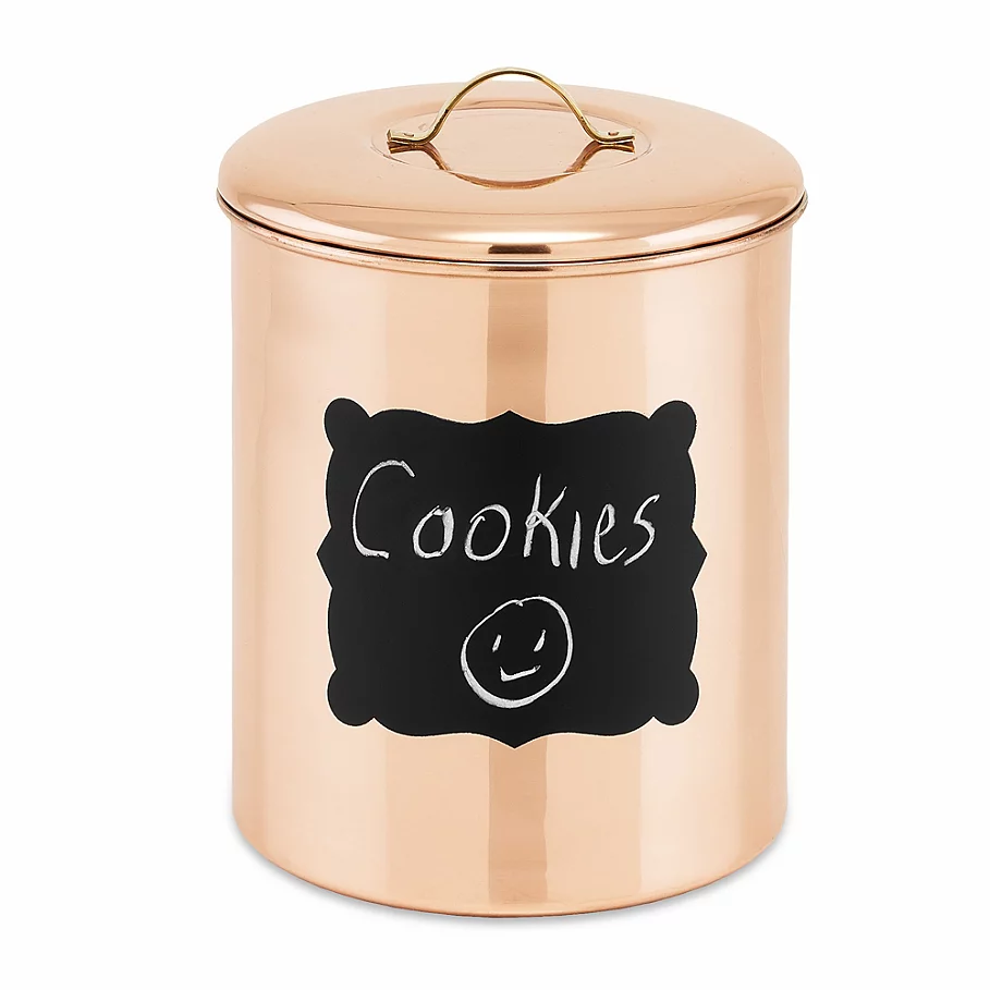 Old Dutch International 4-Quart Chalkboard Cookie Jar in Copper