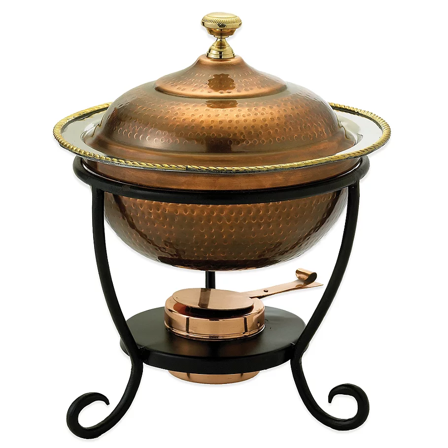  Old Dutch International 3 qt. Round Chafing Dish in Antique Copper