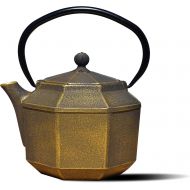 Old Dutch International 1068BC Black/gold Cast Iron Pagoda teapot 30 OZ