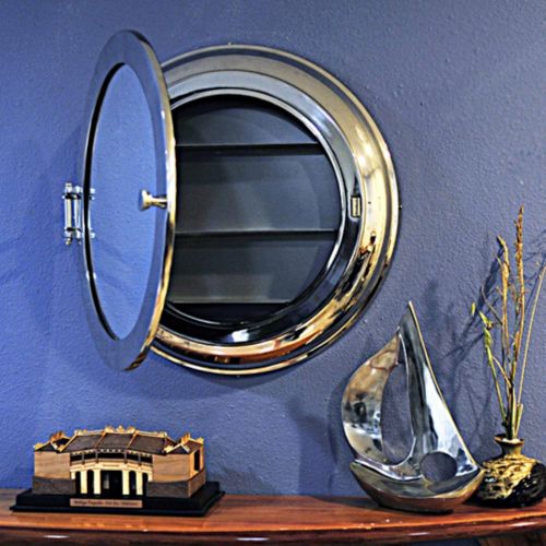  Old Modern Handicrafts Aluminum Wall Mirror with Storage